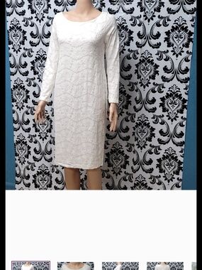Ingrid & Isabel Ivory Lace Long-Sleeve Shift Dress